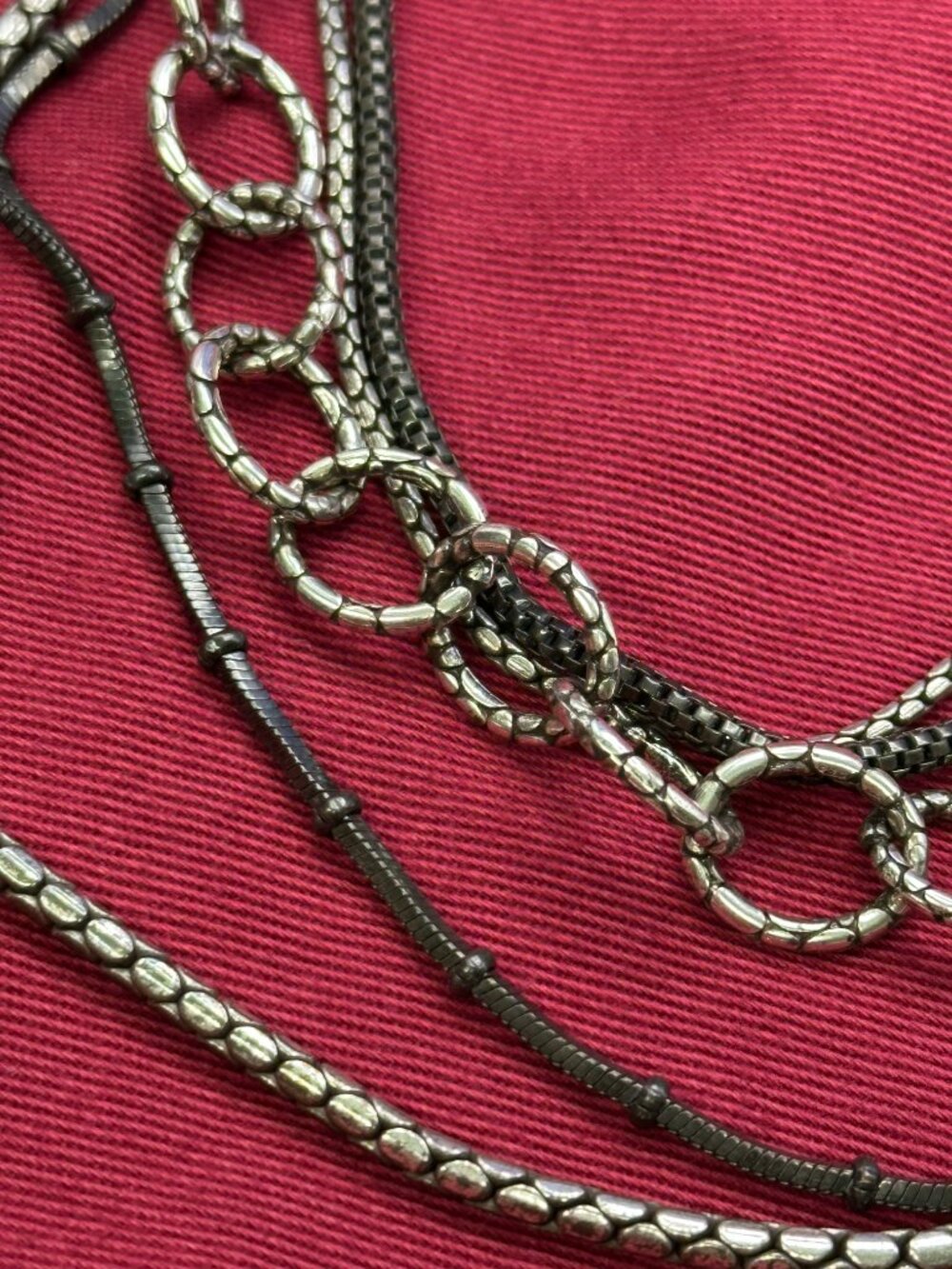 Brighton Pebble Cascade 5-Strand Gunmetal & Silver-Plated Chains - Picture 9 of 9
